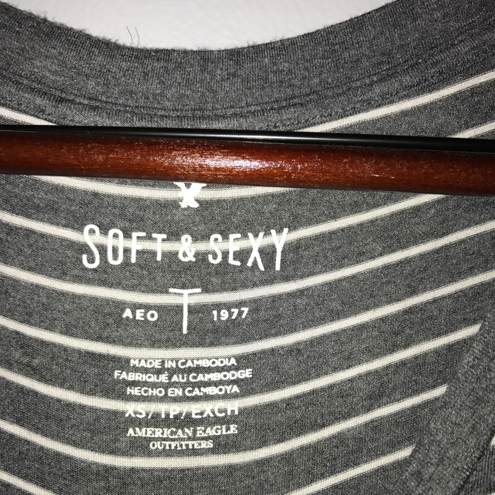 AE Soft & Sexy T - Gray and White Stripes - Picture 3 of 5